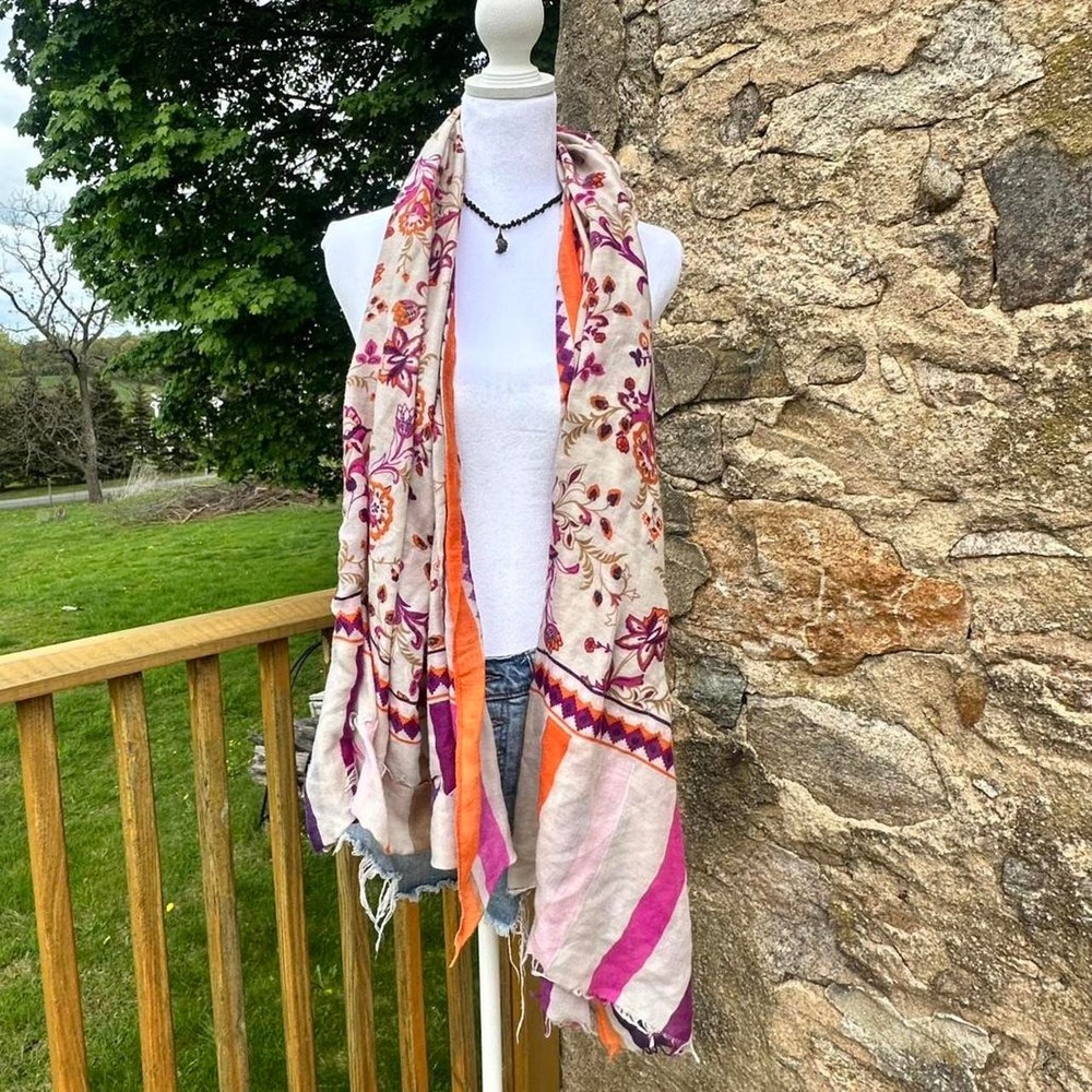 Floral scarf with a boho vibe